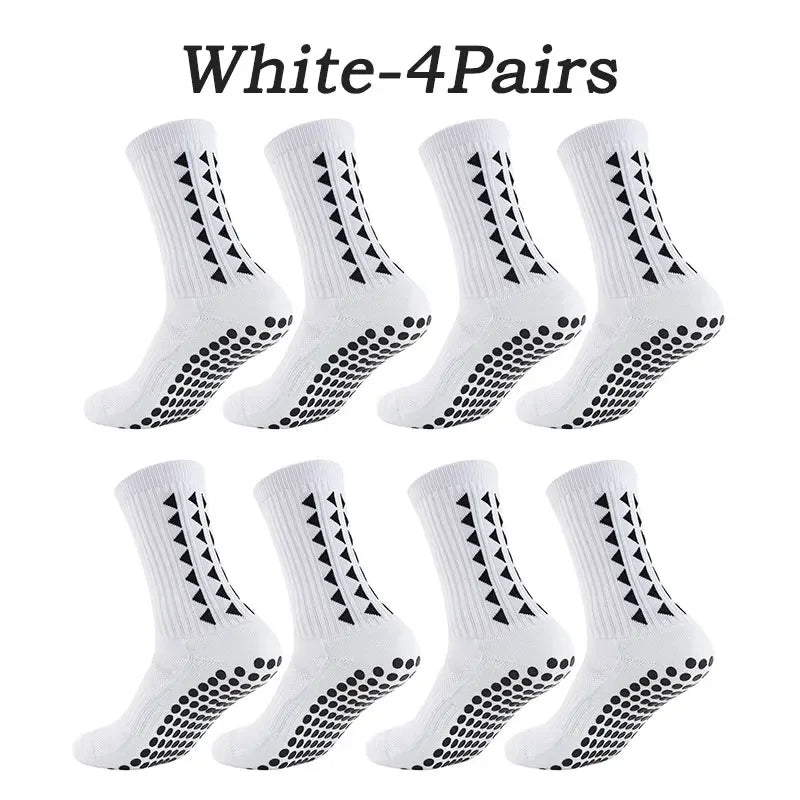 10 Pairs of Athletic Grip Socks for Men and Women - Towel Bottom Sports Socks for Football, Rugby, Soccer, Cycling, Running, and Exercise