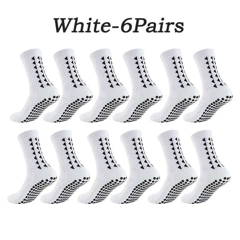 10 Pairs of Athletic Grip Socks for Men and Women - Towel Bottom Sports Socks for Football, Rugby, Soccer, Cycling, Running, and Exercise