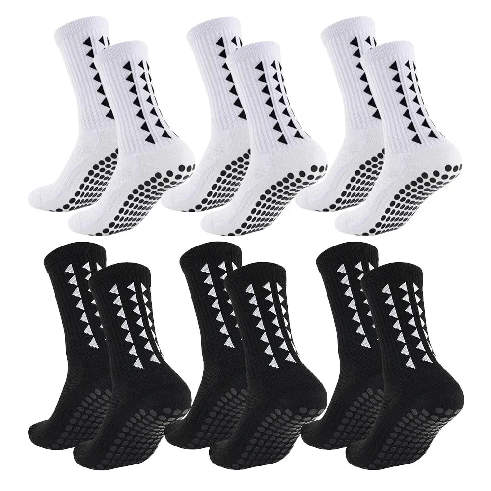 10 Pairs of Athletic Grip Socks for Men and Women - Towel Bottom Sports Socks for Football, Rugby, Soccer, Cycling, Running, and Exercise
