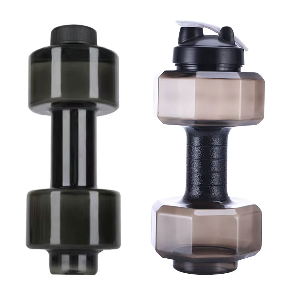 2.6L Large Capacity Dumbbells Cold Water Bottle Outdoor Running Bicycle Cycling Gym Fitness Sport Shaker Leak-Proof Kettle