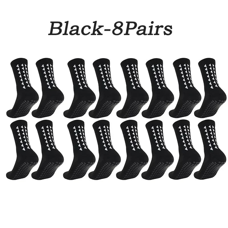 10 Pairs of Athletic Grip Socks for Men and Women - Towel Bottom Sports Socks for Football, Rugby, Soccer, Cycling, Running, and Exercise