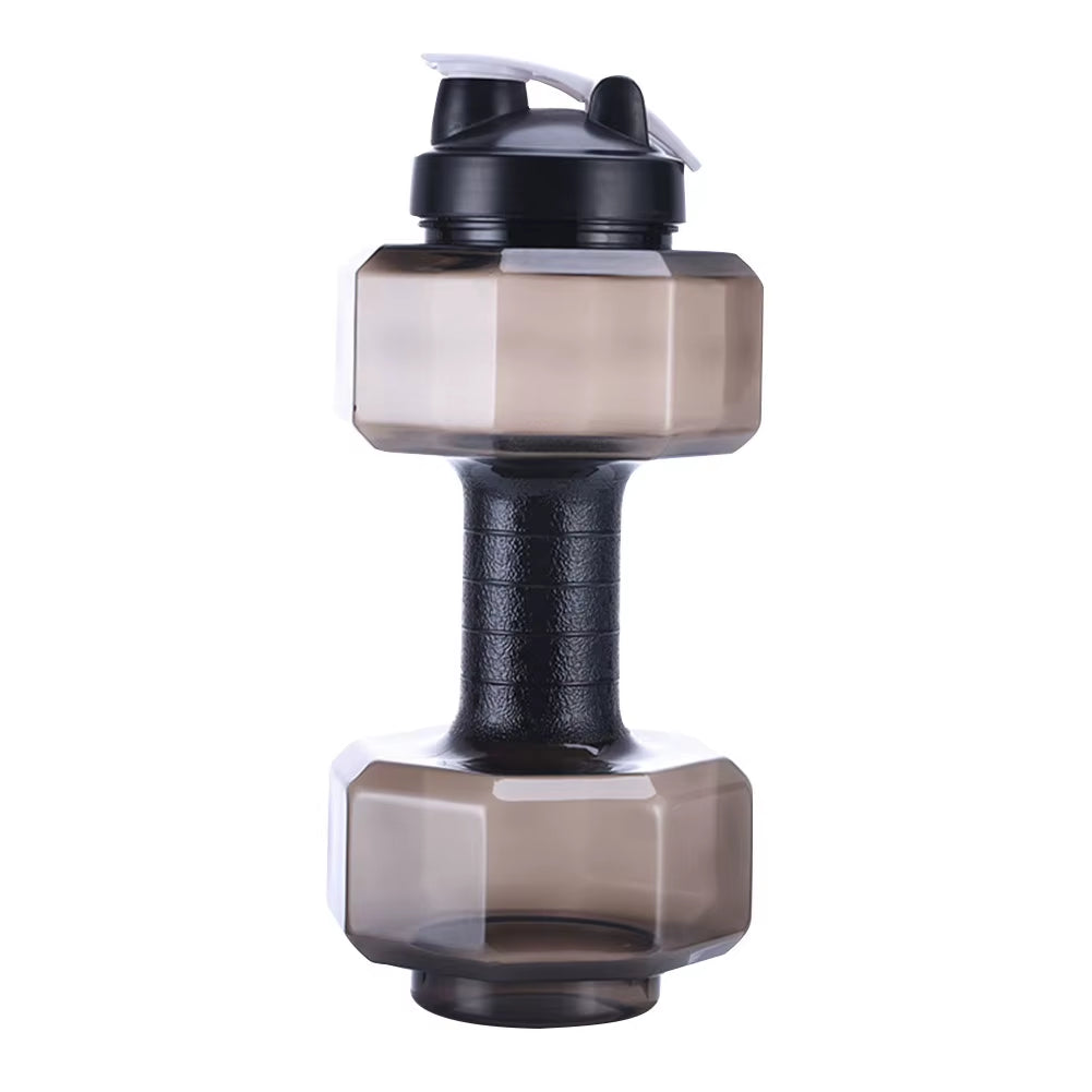 2.6L Large Capacity Dumbbells Cold Water Bottle Outdoor Running Bicycle Cycling Gym Fitness Sport Shaker Leak-Proof Kettle