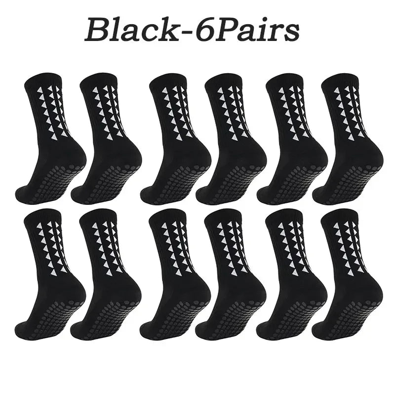 10 Pairs of Athletic Grip Socks for Men and Women - Towel Bottom Sports Socks for Football, Rugby, Soccer, Cycling, Running, and Exercise