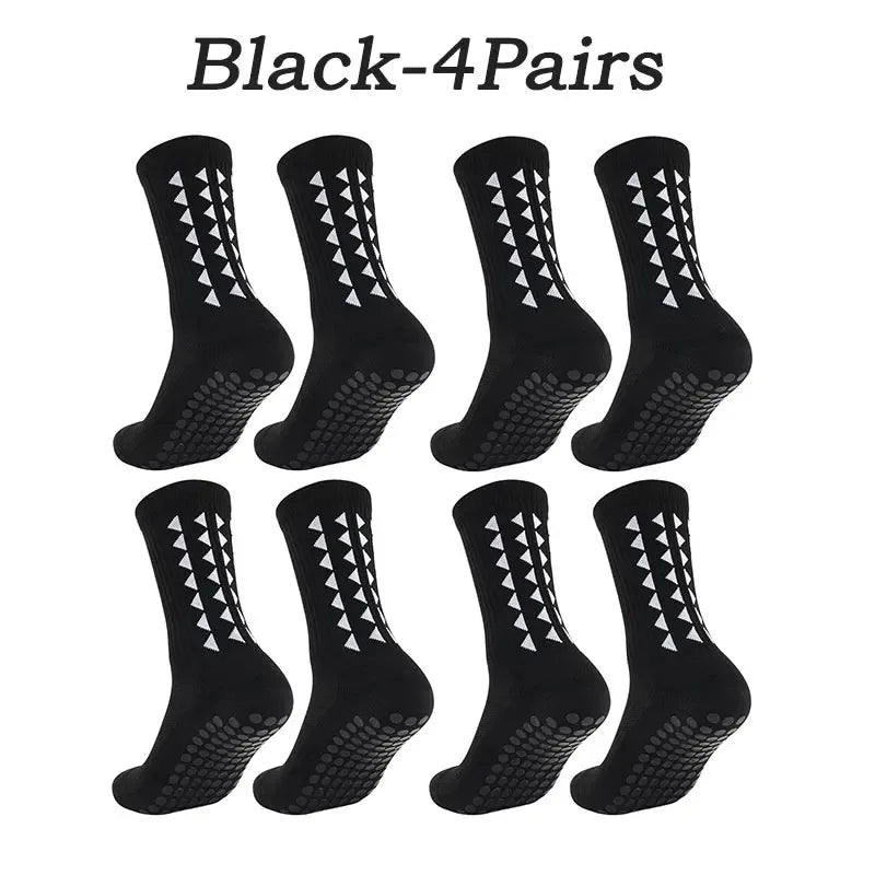 10 Pairs of Athletic Grip Socks for Men and Women - Towel Bottom Sports Socks for Football, Rugby, Soccer, Cycling, Running, and Exercise
