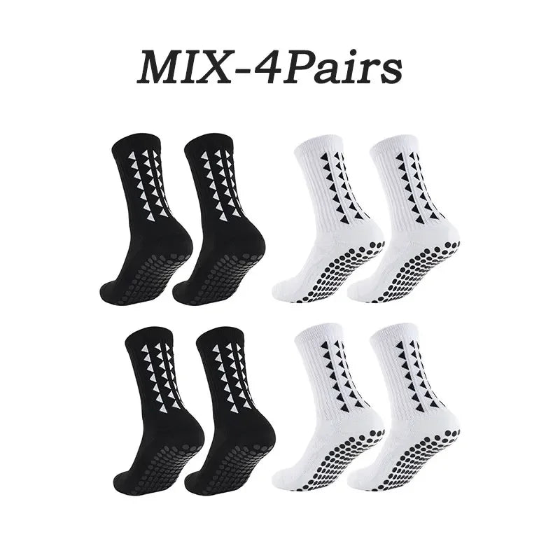 10 Pairs of Athletic Grip Socks for Men and Women - Towel Bottom Sports Socks for Football, Rugby, Soccer, Cycling, Running, and Exercise