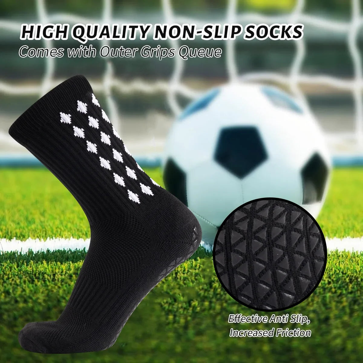 10 Pairs of Athletic Grip Socks for Men and Women - Towel Bottom Sports Socks for Football, Rugby, Soccer, Cycling, Running, and Exercise