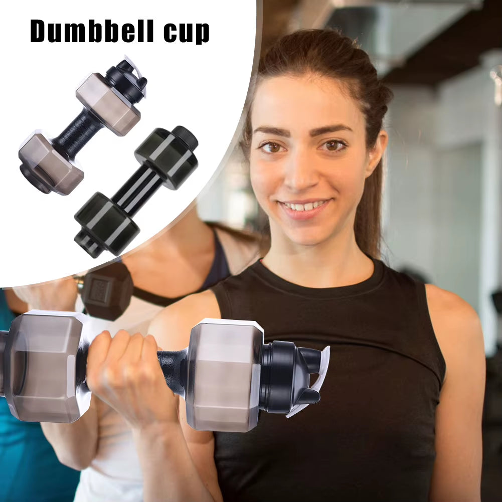 2.6L Large Capacity Dumbbells Cold Water Bottle Outdoor Running Bicycle Cycling Gym Fitness Sport Shaker Leak-Proof Kettle