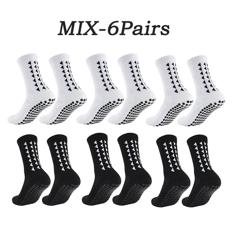 10 Pairs of Athletic Grip Socks for Men and Women - Towel Bottom Sports Socks for Football, Rugby, Soccer, Cycling, Running, and Exercise