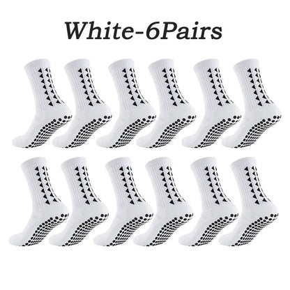 10 Pairs of Athletic Grip Socks for Men and Women - Towel Bottom Sports Socks for Football, Rugby, Soccer, Cycling, Running, and Exercise