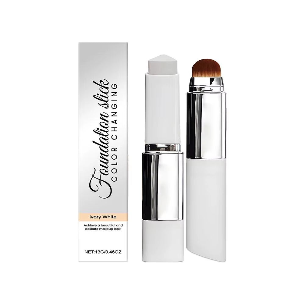 Color Changing Foundation Stick Long-Lasting Lightweight Texture Moisturizing Foundation Makeup Suitable for All Skin Types
