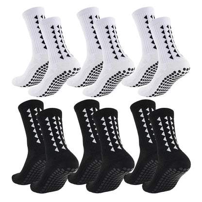 10 Pairs of Athletic Grip Socks for Men and Women - Towel Bottom Sports Socks for Football, Rugby, Soccer, Cycling, Running, and Exercise