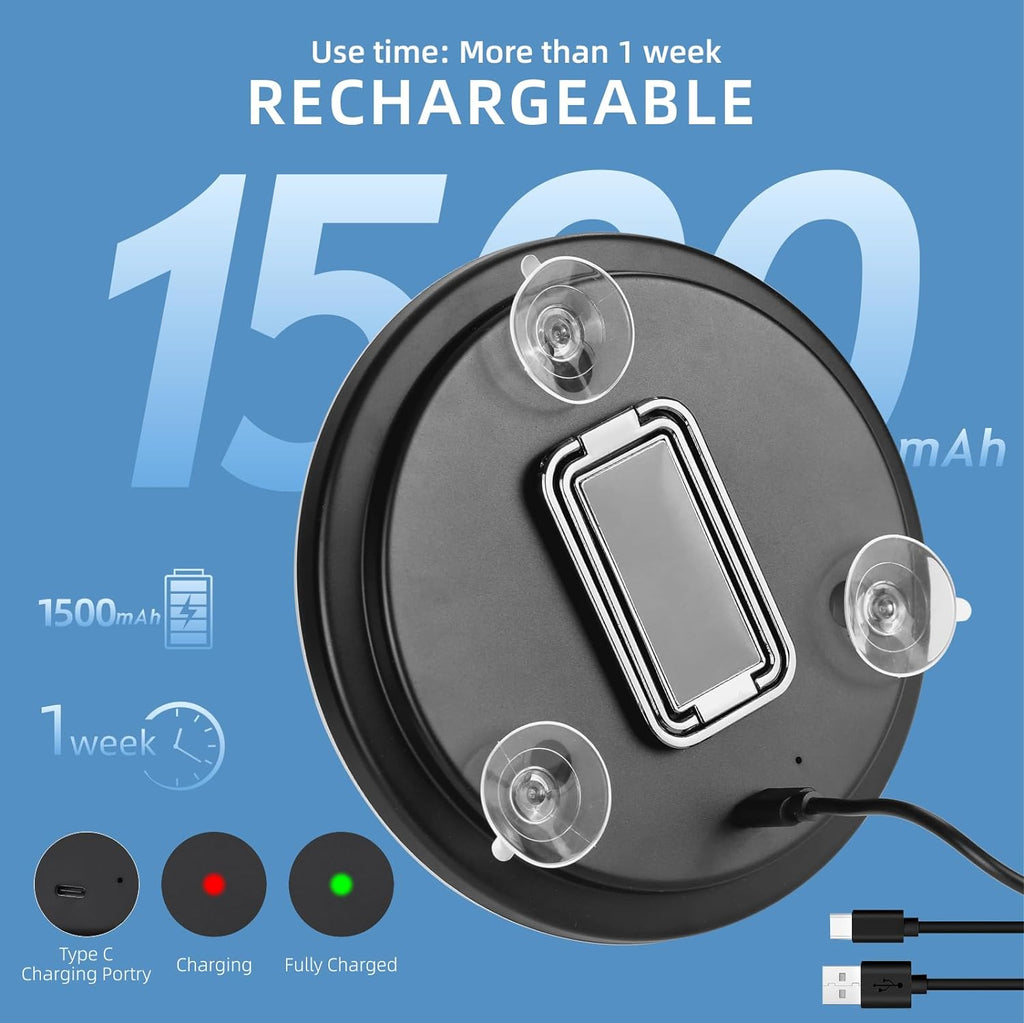 20X Magnifying Makeup Mirror with Dimmable LED Lights - 6-Inch Handheld & Hanging Travel Mirror with Suction Cups, Adjustable Bracket, Tweezers & Scissors Included