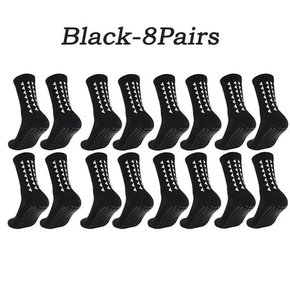 10 Pairs of Athletic Grip Socks for Men and Women - Towel Bottom Sports Socks for Football, Rugby, Soccer, Cycling, Running, and Exercise