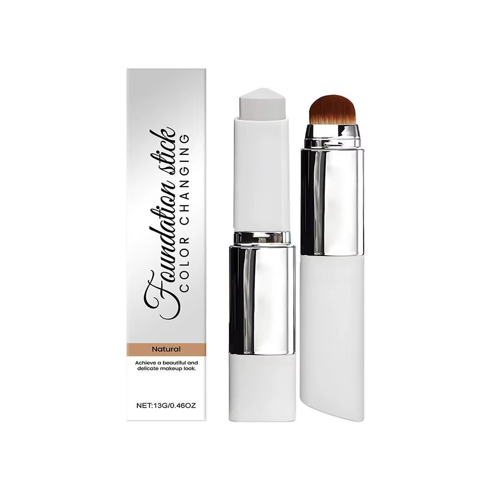 Color Changing Foundation Stick Long-Lasting Lightweight Texture Moisturizing Foundation Makeup Suitable for All Skin Types