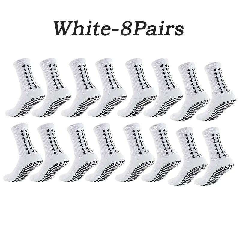10 Pairs of Athletic Grip Socks for Men and Women - Towel Bottom Sports Socks for Football, Rugby, Soccer, Cycling, Running, and Exercise