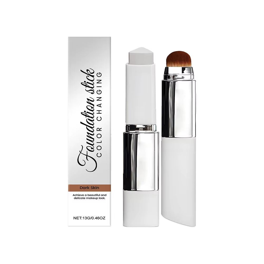 Color Changing Foundation Stick Long-Lasting Lightweight Texture Moisturizing Foundation Makeup Suitable for All Skin Types