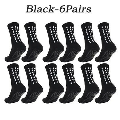 10 Pairs of Athletic Grip Socks for Men and Women - Towel Bottom Sports Socks for Football, Rugby, Soccer, Cycling, Running, and Exercise