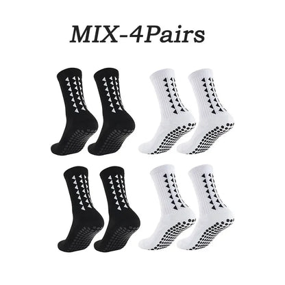 10 Pairs of Athletic Grip Socks for Men and Women - Towel Bottom Sports Socks for Football, Rugby, Soccer, Cycling, Running, and Exercise