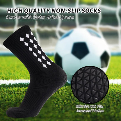 10 Pairs of Athletic Grip Socks for Men and Women - Towel Bottom Sports Socks for Football, Rugby, Soccer, Cycling, Running, and Exercise