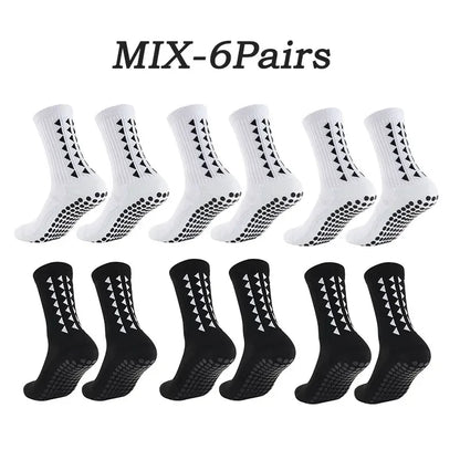 10 Pairs of Athletic Grip Socks for Men and Women - Towel Bottom Sports Socks for Football, Rugby, Soccer, Cycling, Running, and Exercise